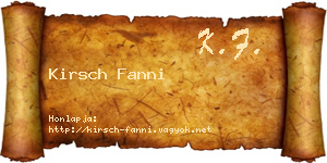 Kirsch Fanni névjegykártya
